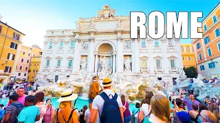 4K HDR ROME Trevi Fountain Zone Italy Walking Tour I ❤️ Italy travel Fontana di Trevi Walk