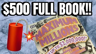 😳MAXIMUM MILLIONS!!😳 $500 FULL BOOK!!😳 OHIO LOTTERY SCRATCH OFFS!!😳