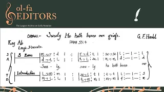 Surely He hath borne our griefs || Handel's Messiah || Solfa Edition