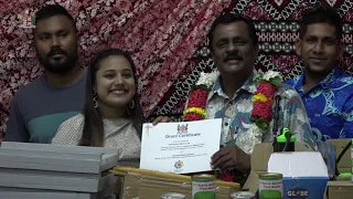 Fijian Minister for Youth and Sports, Parveen Bala hands over farming kits to youth groups in Labasa