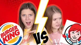 Wendy's Vs Burger King Fast Food Challenge || Taylor & Vanessa