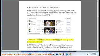 ESPN scores 101: espn nfl scores and standings?