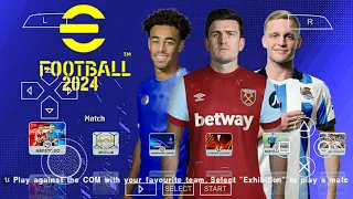 eFOOTBALL PES 2024 PPSSPP CAMERA PS5 ANDROID OFFLINE LATEST TRANSFERS & KITS 2023/24 BEST GRAPHICS