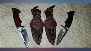 BigCat - Handmade Damascus Hunting Knife, Bushcraft Knife with Sheath. 10'/u2019 revieww