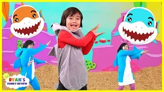 Baby Shark Dance Along with Ryan's Family Review! Fun Songs for Children Nursery Rhymes