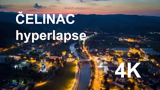 Čelinac noću iz vazduha (Hyperlapse 4K)