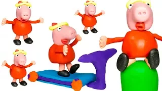 TIME TO WORKOUT Exercise Peppa Pig Movie Clip Play-Doh Stop Motion Claymation Animation 4K