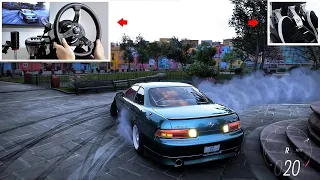 Forza Horizon 5 - Drifting Lexus SC300 at Night (w/900° Steering Wheel Setup)