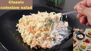 The Best Homemade Creamy Coleslaw Ready in 3 minutes! How to make classic coleslaw salad like kfc |