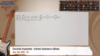 🎸 Corazon Espinado - Santana & Mana Guitar Backing Track with chords and lyrics