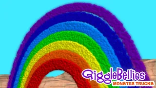 Colors Of The Rainbow Obstacle Race | Monster Trucks | GiggleBellies