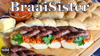The BraaiSister Recipe | Koeksister style Boerewors-roll | Bread recipes | Braai relish recipe