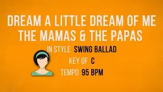 Dream A Little Dream Of Me - Karaoke Backing Track - Female Singers