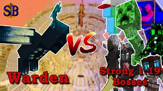 Warden vs  Strong and OP 1.19 Bosses| Minecraft mob battle