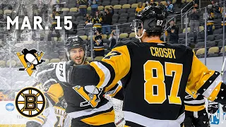 Game Recap: Penguins vs. Bruins (03.15.21) | Evgeni Malkin Earns His 1,100th Point