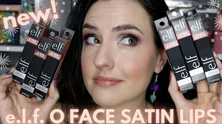 NEW e.l.f. Cosmetics Lipsticks! O FACE Satin Lipsticks | Lip Swatches + Review
