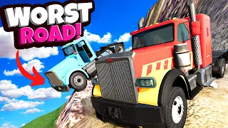 We Drove Diesel Trucks on DANGEROUS Mountain Roads in BeamNG Drive Mods!