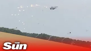 Russian attack helicopters fire missiles at Ukrainian targets
