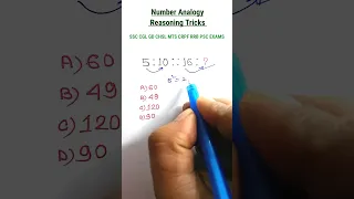 Analogy | Number Analogy | Reasoning Classes for SSC CGL GD CHSL MTS RRB | Missing Number |#shorts