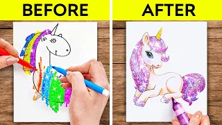 AWESOME ART HACKS & SCHOOL DIY IDEAS || Crazy Art Challenges By 123GO!LIVE