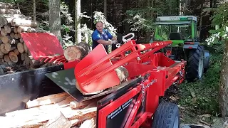 Holzspalten mit Schichtholzspalter Growi ( Ersteinsatz)