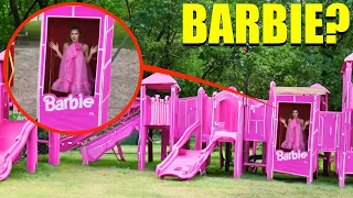 drone catches Real Barbie TRAPPED IN BARBIE BOX (I rescued her)