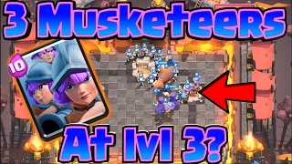 Clash Royale - 3 Musketeers at Lvl 3!!! (pro pushing tips)