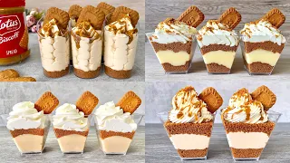 4 no bake Lotus Biscoff dessert cup recipes. Easy and Yummy!