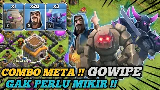 TERLALU SIMPEL !!COMBO ANDALAN TH 8 BASE APAPUN RATA!!  GOLEM+WIZARD+PK(GOWIPE) ||Clash Of Clans