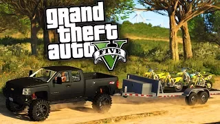 Lifted Silverado Towing: Dirtbike Delivery! - GTA 5 Real Hood Life 2 - Day 33