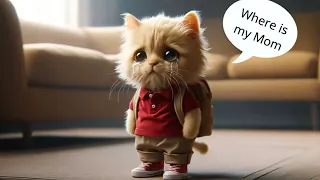 Cat Story😭😨|| Cat Missing her Mother😨😭😭 || And Finally😇🤗😊||#cat #aicat #kitten #sadcat