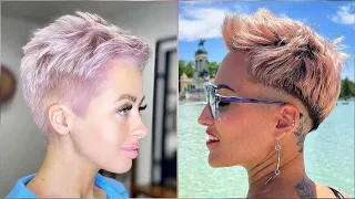 Grey Short Pixie Haircuts Style For Women 2023 | Bob-Pixie Haircut Fashion | Boy Cut For Girls