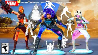 ARTEMIS Fortnite Ch.5 Season 2 doing all Built-In Emotes and Funny Dances シ