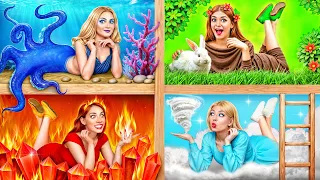 Garota do Fogo, Garota da Água, Garota do Ar e Garota da Terra | Os 4 Elementos Constroem um Beliche