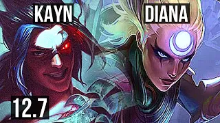 KAYN vs DIANA (JNG) | 20/1/5, 1500+ games, Legendary, 1.4M mastery | BR Grandmaster | 12.7