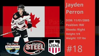 #18 Jayden Perron (DY) Shift-by-Shift 18.11.22 USHL - Chicago Steel