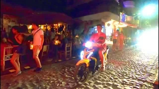 The Nightlife Street Scene in Sayulita, Mexico