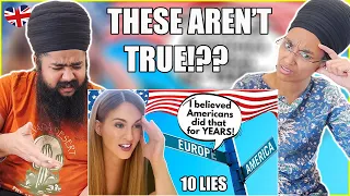 INDIAN Couple in UK React to 10 Lies Europeans Believe About American People