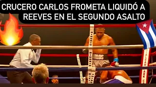CARLOS FROMETA DESTRUYÓ CON GANCHO AL CUERPO A REEVES EN EL SEGUNDO ASALTO. ¡MÍRALO AQUÍ! #boxeo 🥊