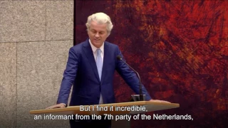 Geert Wilders during Parliamentary Debate about Appointment New Informant, May 30, 2017