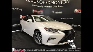 White 2018 Lexus ES 300h Standard Package Walkaround Review West Edmonton Alberta