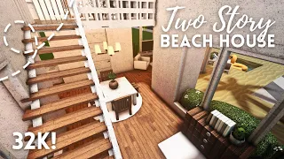 [roblox bloxburg] two story family beach house 🔆 ┊ 32k! ┊ no gamepass ┊ ꒰ tour & speedbuild ꒱