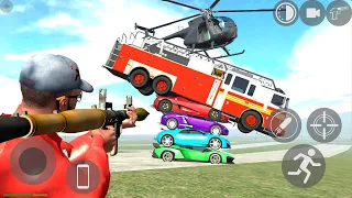 Indian Bikes Driving Porsche Bugatti Firefighter Truck and Helicopter Simulator - Android Gameplay.