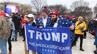 Spectators Watch Trump's Inauguration From the Mall