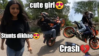 Cute Girl ko Na Nhi bol Paya🌹😍||STUNTS||She was Impressed😇 #cutegirl #impressed #crazy #bikers