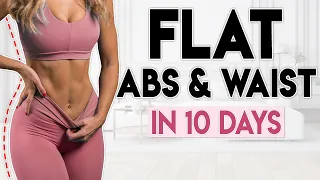 INTENSE FLAT ABS in 10 Days (belly & waist) | 6 minute Home Workout