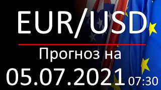 Курс доллара Eur Usd. Прогноз форекс 05.07.2021, 07:30. Forex. Трейдинг с нуля.