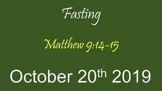 Matthew 9:14-15 | Fasting