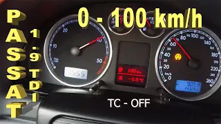 VW Passat 1.9 TDI 100 HP B5.5 || Acceleration 0-100km/h, 60-100km/h