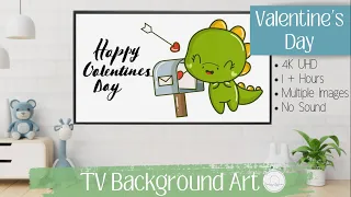 TV Art | Valentine’s Day Dinosaur | Frame TV Screensaver | Background TV Art | 1+ Hours | 4K UHD